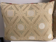 Load image into Gallery viewer, Pair of Gold Patterned Pillows with Faux Velvet Back

