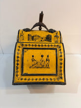 Load image into Gallery viewer, 19th Century Antique Tole Coal Scuttle with  Black Transfer Military Scenes
