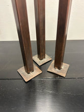 Load image into Gallery viewer, Trio of Copper Candleholders from Sawbridge
