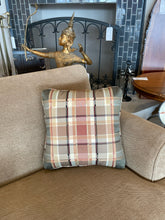Load image into Gallery viewer, Pair of Custom Silk Upholstered Plaid Throw Pillows
