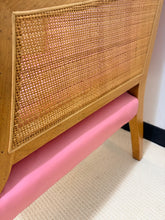 Load image into Gallery viewer, Pair of Vintage MCM Cane and Pink Leather Arm Chairs from Marden Furniture
