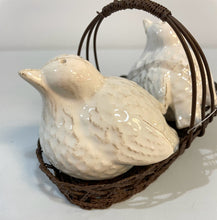 Load image into Gallery viewer, Ceramic Salt and Pepper Shakers with Metal Basket from Blessed Nest

