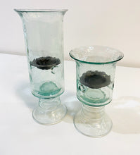 Load image into Gallery viewer, Glass Cylinder Pillar Candle Holders with Metal Inserts
