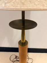 Load image into Gallery viewer, MCM Table Lamp with Wood and Brass Base from Stiffel
