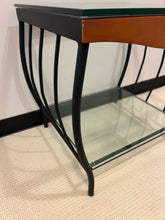 Load image into Gallery viewer, Black Framed Glass End Table
