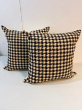 Load image into Gallery viewer, Pair of Black &amp; Cream Gingham Pillows
