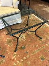 Load image into Gallery viewer, Glass Top End Table with Iron Base
