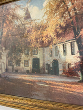 Load image into Gallery viewer, Print of Courtyard in the Fall in Gold Frame
