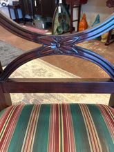 Load image into Gallery viewer, Pair of Regency Style Mahogany Arm Chairs with Striped Upholstery
