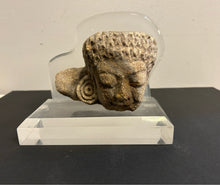Load image into Gallery viewer, Pre-Columbian Antique Hand Carved Stone Effigy Bust on Lucite Base
