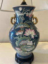 Load image into Gallery viewer, Blue Floral Chinoisserie Table Lamp
