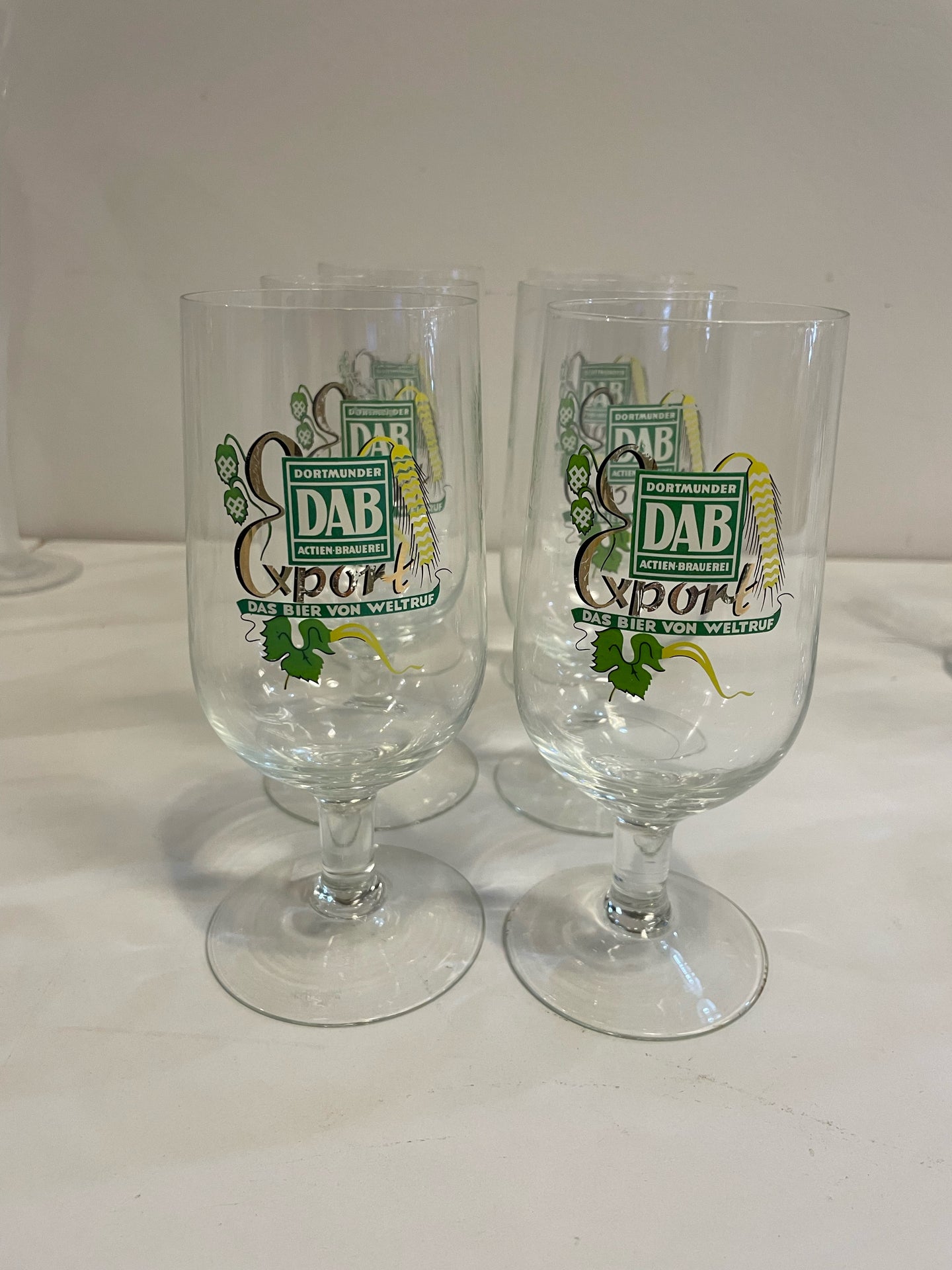 Six DAB Export Stemmed Beer Glasses