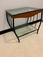 Load image into Gallery viewer, Black Framed Glass End Table
