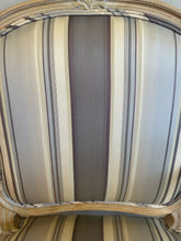 Load image into Gallery viewer, Pair of Vintage French Louis XV Style Fauteuils with Striped Upholstery
