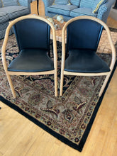 Load image into Gallery viewer, Pair of Blonde Wood Framed Arm Chairs
