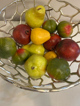 Load image into Gallery viewer, Silver Wire Bowl with Faux Fruit
