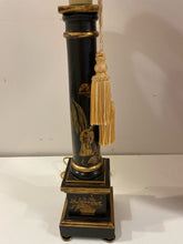 Load image into Gallery viewer, Black Asian Themed Table Lamp with Gold Detail
