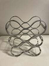 Load image into Gallery viewer, Hammered Silver Wine Holder from Crate &amp; Barrel
