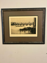 Load image into Gallery viewer, Framed Etching Print &quot;Waterloo Bridge&quot; by Johnstone Baird, signed
