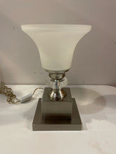 Load image into Gallery viewer, Small Lucite &amp; Chrome Torchiere Table Lamp
