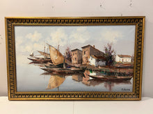 Load image into Gallery viewer, Oil Painting  &quot;Village of Boats&quot; by  M. Valero
