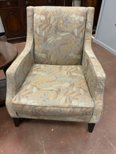 Load image into Gallery viewer, Pair of Tan, Turquoise &amp; Sage Green Patterned Upholstered Arm Chairs from Steinhafel&#39;s
