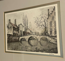 Load image into Gallery viewer, Framed Etching &quot;Turner Wall Accessory Bridge&quot; by Roger Hebbelinck
