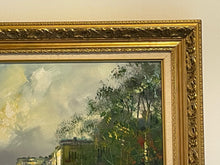 Load image into Gallery viewer, Gold Framed Oil of Victorian Street Scene by Walter Blesh, signed
