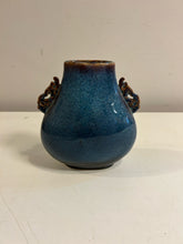 Load image into Gallery viewer, Blue &amp; Brown Ceramic Envelope Vase
