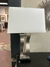 Load image into Gallery viewer, Contemporary Silver Lamp on Black Base
