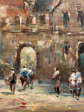 Load image into Gallery viewer, Original Oil of European Street Scene by Xavier Rabous, signed
