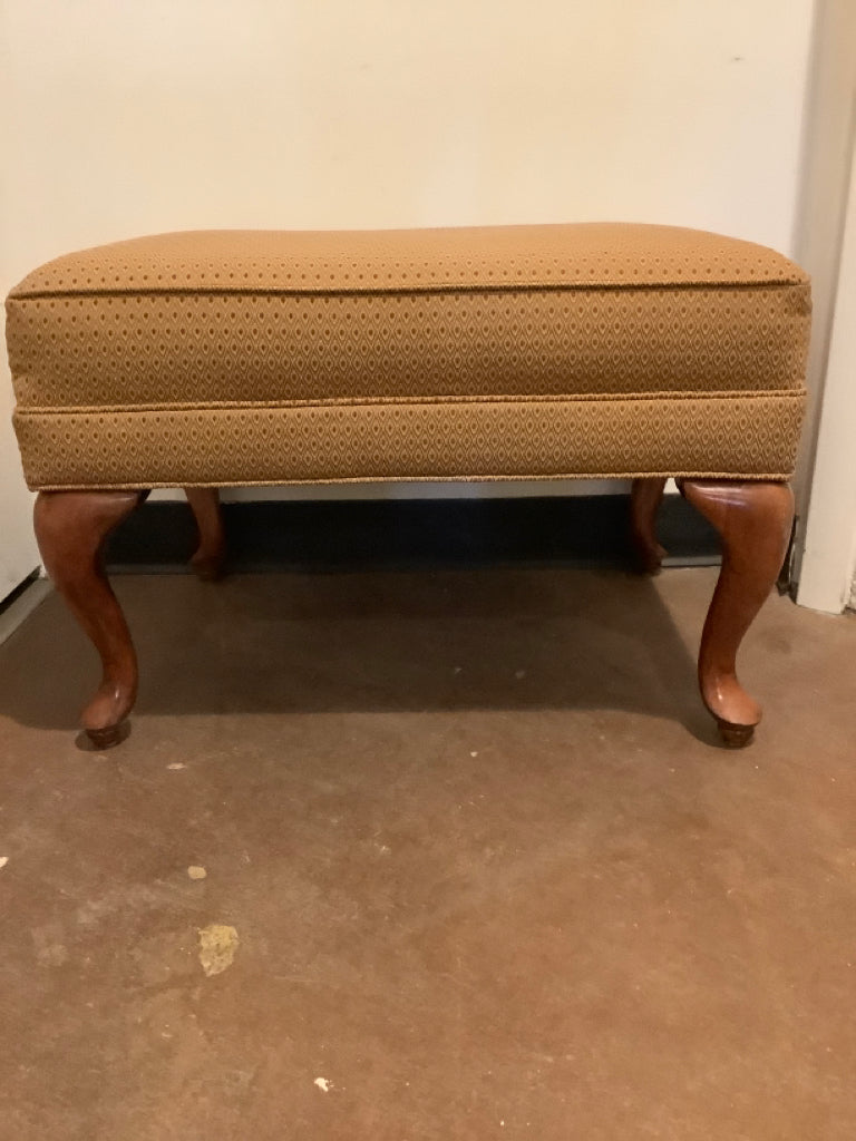 Burgundy & Brown  Diamond Patterned Ottoman