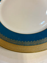 Load image into Gallery viewer, Twelve Turquoise &amp; Gold Dinner Plates from Superieur Limoges France
