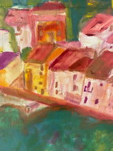 Load image into Gallery viewer, Original Pastel Under Glass of Village in Abruzzo Italy, signed
