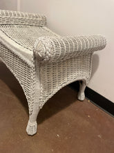 Load image into Gallery viewer, White Wicker Bench
