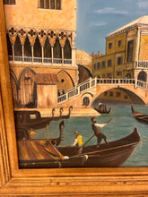 Load image into Gallery viewer, Framed Oil on Canvas of Venice in Gold Frame
