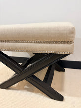 Load image into Gallery viewer, Linen Upholstered Bench with Nail Head Detail from Uttermost
