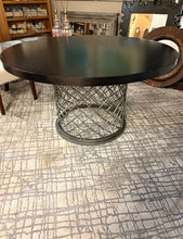 Load image into Gallery viewer, Hallam Metal Base Dining Table with Round Wood Top from Bernhardt Furniture
