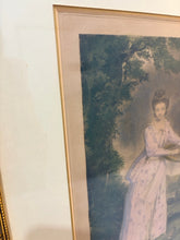 Load image into Gallery viewer, Print of "Mrs. Pelham Feeding Chickens" in Gold Frame
