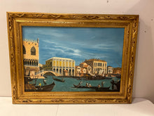 Load image into Gallery viewer, Framed Oil on Canvas of Venice in Gold Frame
