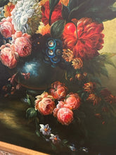Load image into Gallery viewer, Large Framed Oil of Flowers in Vase by Romington,  signed
