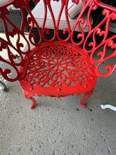 Load image into Gallery viewer, White Wrought Iron Table with Three  Chairs
