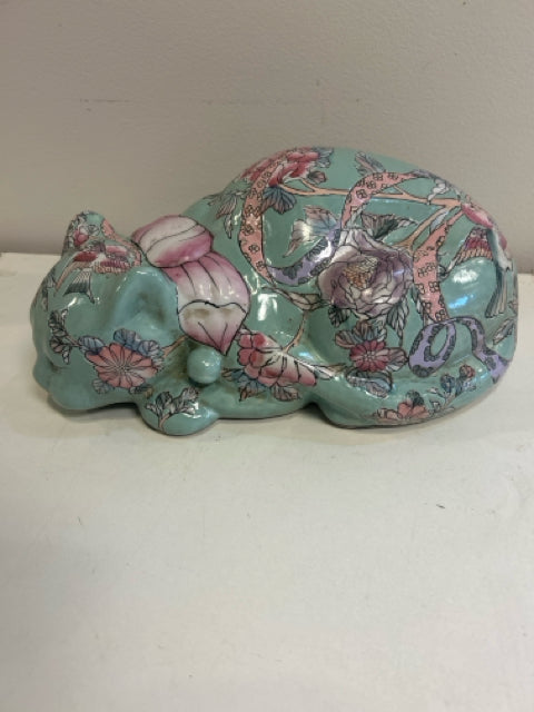Vintage Hand Painted Chinese Porcelain Cat
