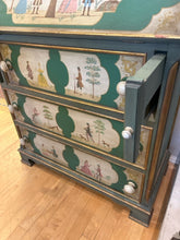 Load image into Gallery viewer, Vintage Painted 3 Drawer Chest with Drop Down Desk
