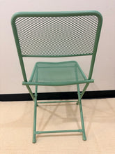 Load image into Gallery viewer, Seafoam Green Bistro Table and Chairs-Folds Closed
