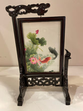 Load image into Gallery viewer, Antique Chinese Silk Art in Cherry Wood Frame
