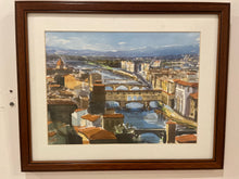 Load image into Gallery viewer, Framed Watercolor of Pente Veccio, signed
