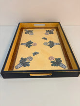 Load image into Gallery viewer, Rectangular Wood Tray with Handles-Butterflies &amp; Flower Pots from Essex Collection
