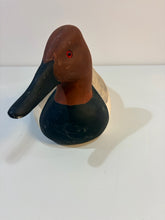 Load image into Gallery viewer, Hand Carved Wood Red Head Drake Decoy Duck
