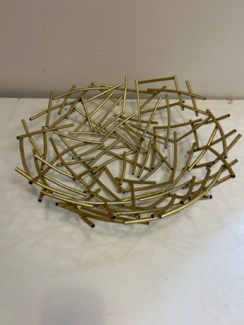 Gold Tube Decorative Bowl